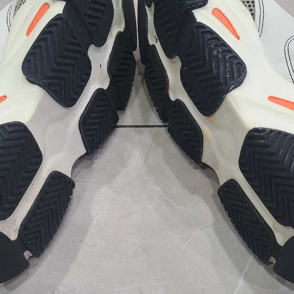 Steve Madden White and Black Sneakers with Coral Highlights